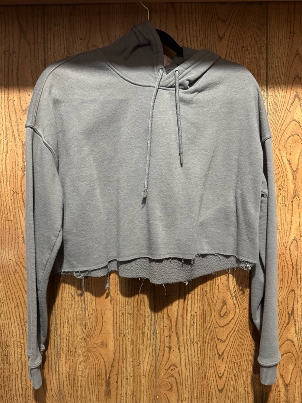 90 Degree By Reflex Cropped Hooded Sweatshirt - Gray